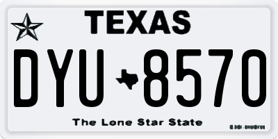 TX license plate DYU8570