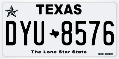 TX license plate DYU8576