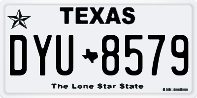 TX license plate DYU8579