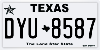 TX license plate DYU8587