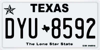 TX license plate DYU8592