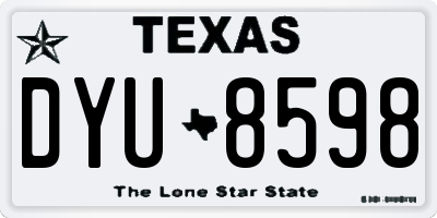 TX license plate DYU8598