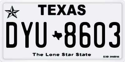 TX license plate DYU8603