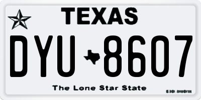 TX license plate DYU8607