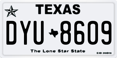 TX license plate DYU8609