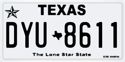 TX license plate DYU8611