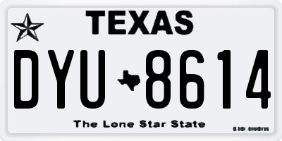 TX license plate DYU8614