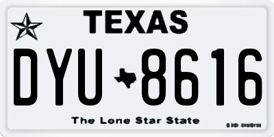TX license plate DYU8616