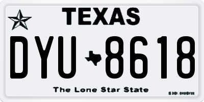 TX license plate DYU8618