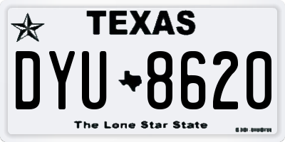 TX license plate DYU8620