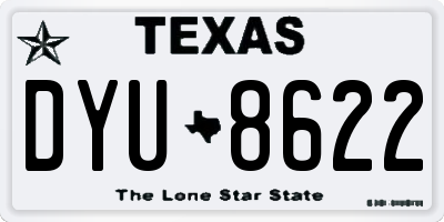 TX license plate DYU8622