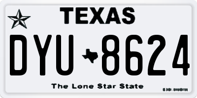 TX license plate DYU8624