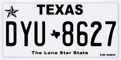 TX license plate DYU8627