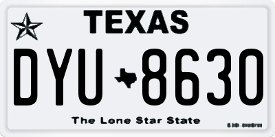 TX license plate DYU8630