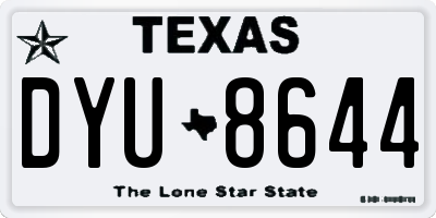 TX license plate DYU8644