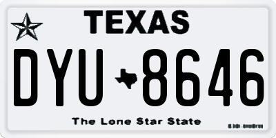 TX license plate DYU8646