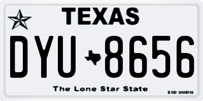 TX license plate DYU8656