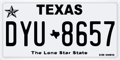 TX license plate DYU8657