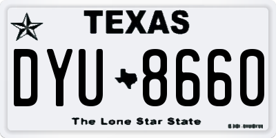 TX license plate DYU8660
