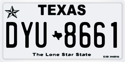 TX license plate DYU8661