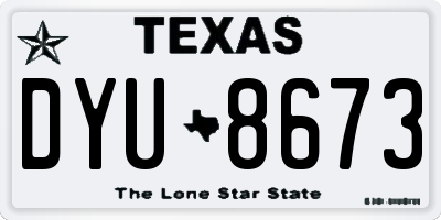TX license plate DYU8673