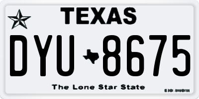 TX license plate DYU8675