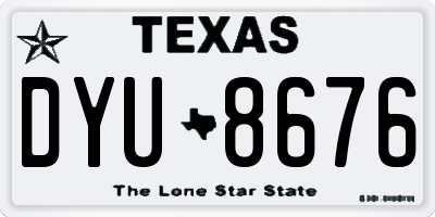 TX license plate DYU8676