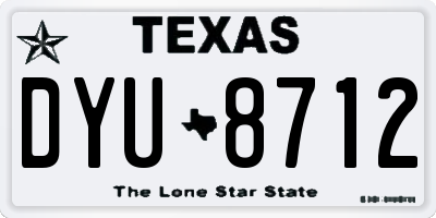 TX license plate DYU8712
