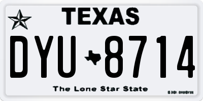 TX license plate DYU8714