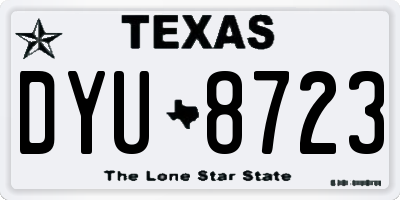 TX license plate DYU8723