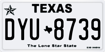 TX license plate DYU8739