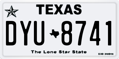 TX license plate DYU8741