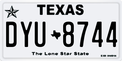 TX license plate DYU8744