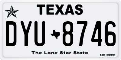 TX license plate DYU8746