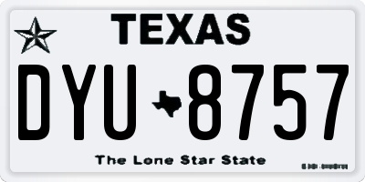 TX license plate DYU8757