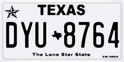 TX license plate DYU8764