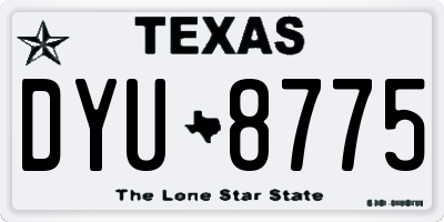 TX license plate DYU8775