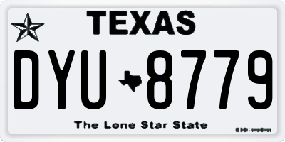 TX license plate DYU8779