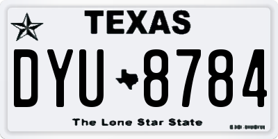 TX license plate DYU8784