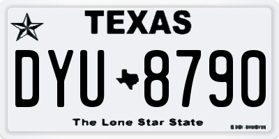 TX license plate DYU8790