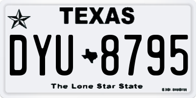 TX license plate DYU8795