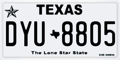 TX license plate DYU8805