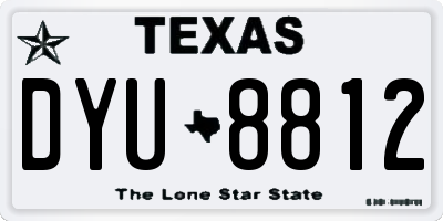 TX license plate DYU8812