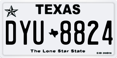 TX license plate DYU8824