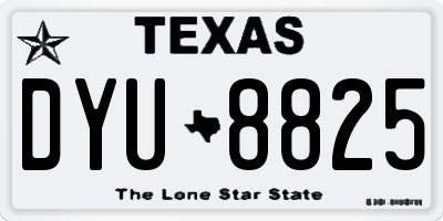 TX license plate DYU8825