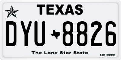 TX license plate DYU8826