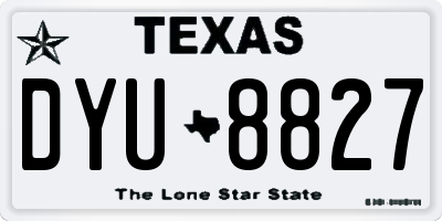 TX license plate DYU8827