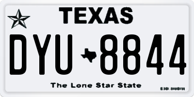 TX license plate DYU8844