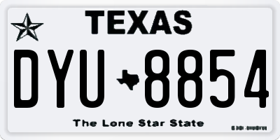 TX license plate DYU8854