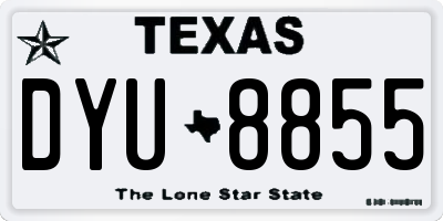 TX license plate DYU8855